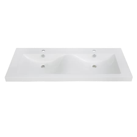 Streamline 47.2 in. Solid Surface Resin Vanity Top in Glossy White K-098-SLSITRC-48